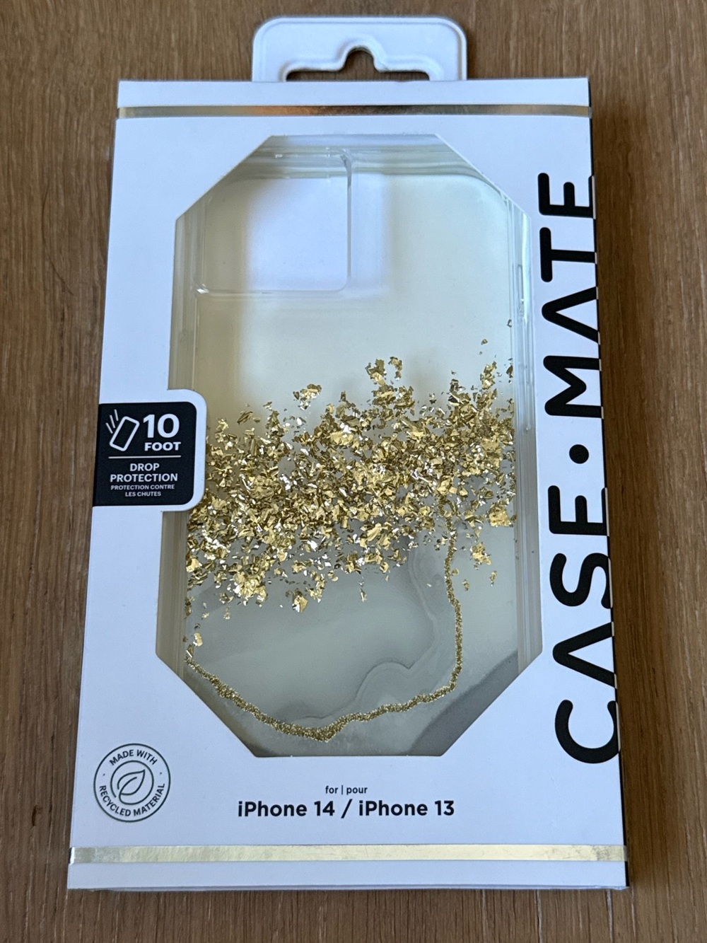 New Case-Mate Clear Case with Gold Foil Marble for iPhone 14 or iPhone 13 case
